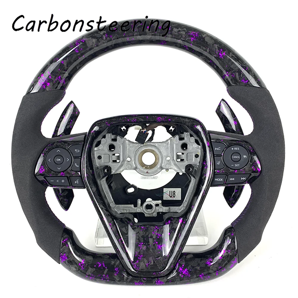 Cars accessories for Toyota Customized Forged carbon fiber steering wheel for Camry Corolla wildlander RAV4 Avalon 2018-2024