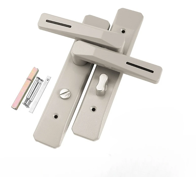 Keyless Bathroom Handle Lock Metal Single Tongue Bath Handle Door Lock Thickened Security Door Handle Household Hardware