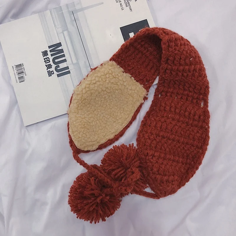 اليدوية محبوك أفخم غطاء للأذنين لينة محبوك إيرفلاب الأذن يفشل الخريف والشتاء سدادات حماية الأذن الدافئة والمخملية غطاء للأذنين الإناث