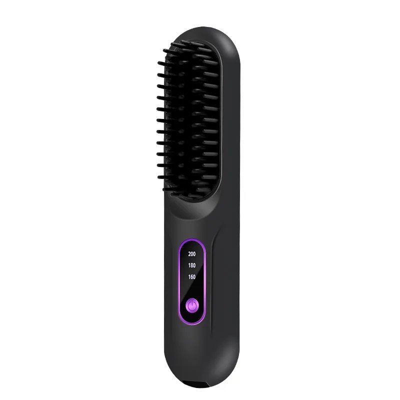 Electric Hair Styling Comb Reliable Hair Straightener Brush Negative Ions Hot Brush Portable Usb Rechargeable Hair Brush