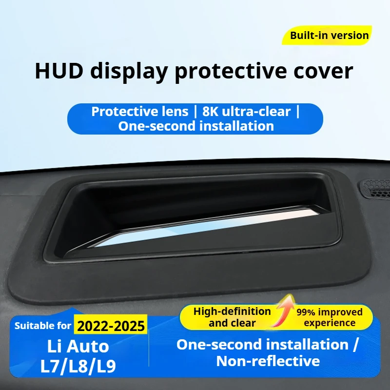 For Li Auto L7 L8 L9 2022-2025 Left Hand Drive Curved HUD Protective Cover 1:1 Molded No Mirroring Car Trim