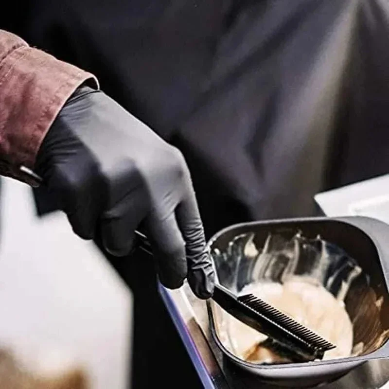 100/50/20PCS Disposable Thickened Dishwashing Tattoo Gloves Gloves for Cleaning Hairdressing Waterproof Black Nitrile Gloves