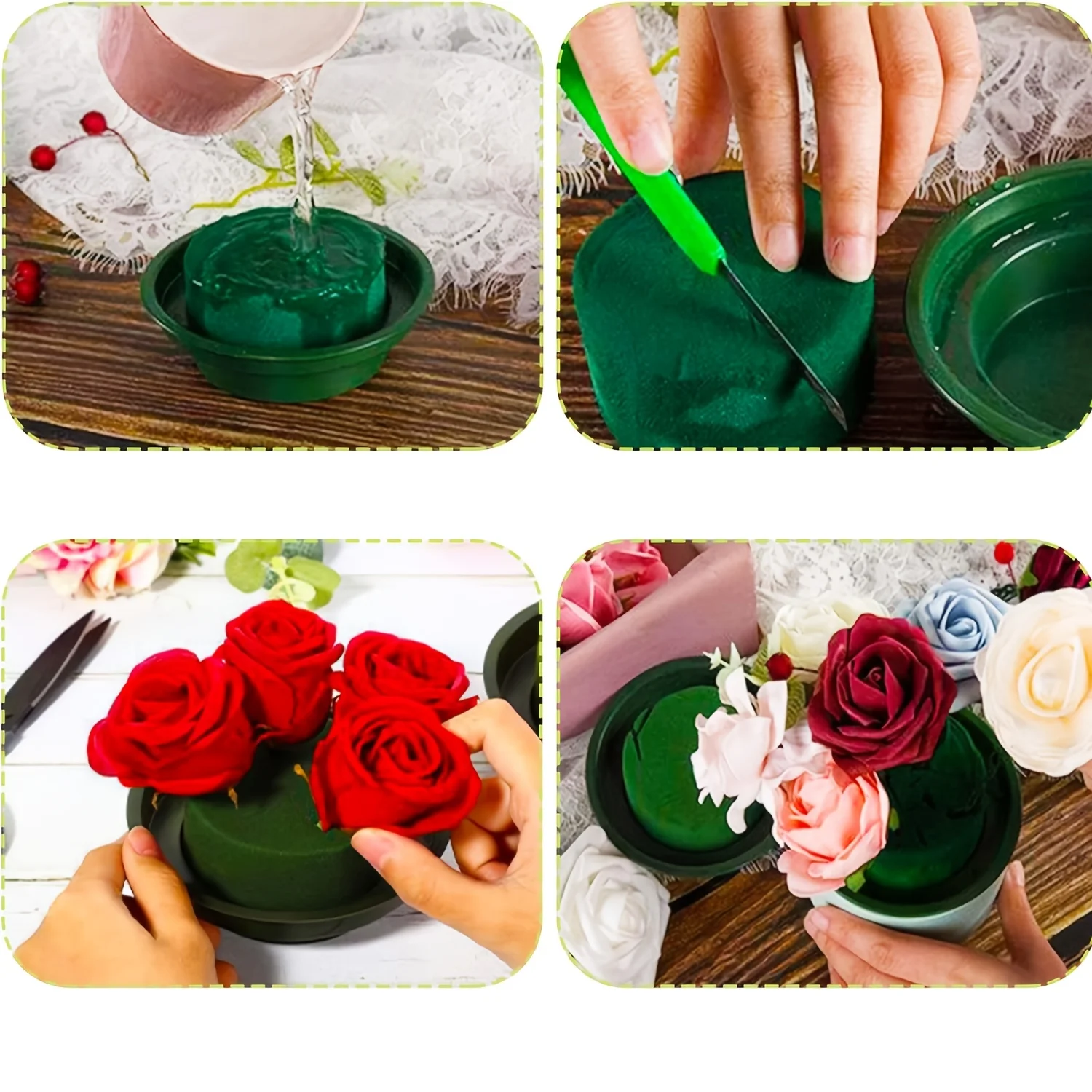 8pcs Round Floral Foam Green W - đánh giá và giá Floral Foam Oasis