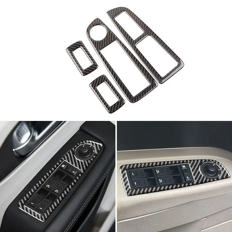4pcs Car Window Switch Button Panel Frame Interior Accessories Trim For Chrysler 300 300C Dodge Charger Magnum 2005 2006 2007