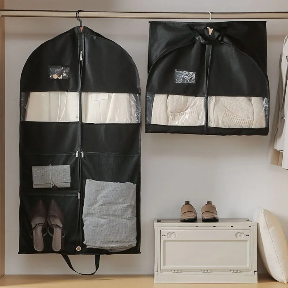 

Mesh Pockets Portable Garment Bags Foldable Multi-Compartment Travel Garment Bags Hanging with Window Dress Dust Bag Travel