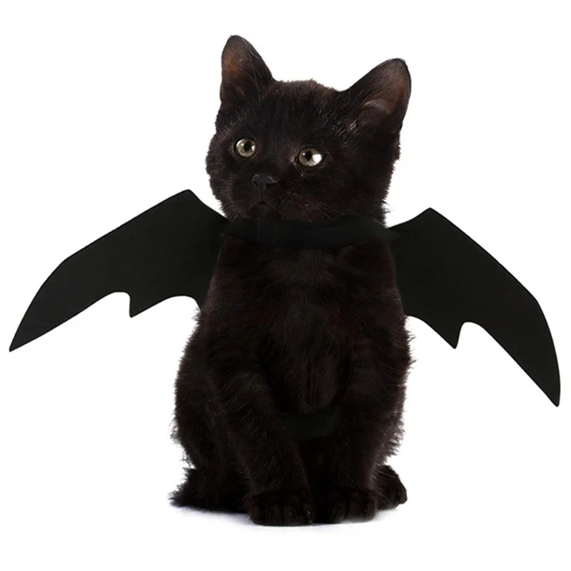 Halloween Cute Pet Clothes Black Bat Wings Harness Costume Cosplay Cat Dog Halloween Party for Pet Supplies