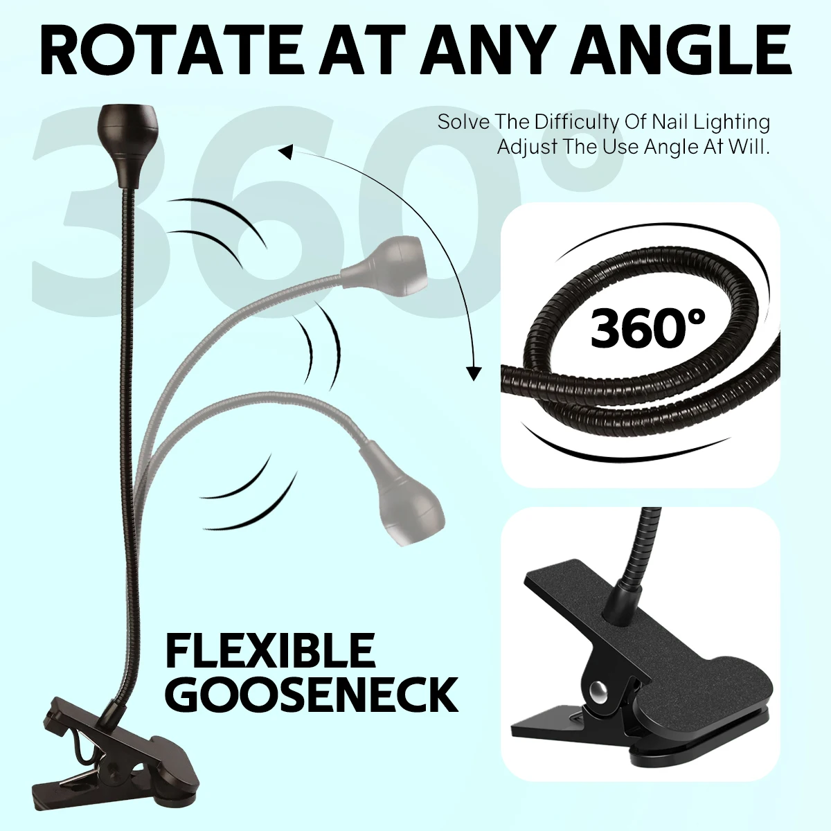 ネイルランプ LED ポータブルネイルドライヤー クリップ付き ドライヤーランプ ジェルネイル用 プロ用ネイルアートツール ホームサロン マニキュア