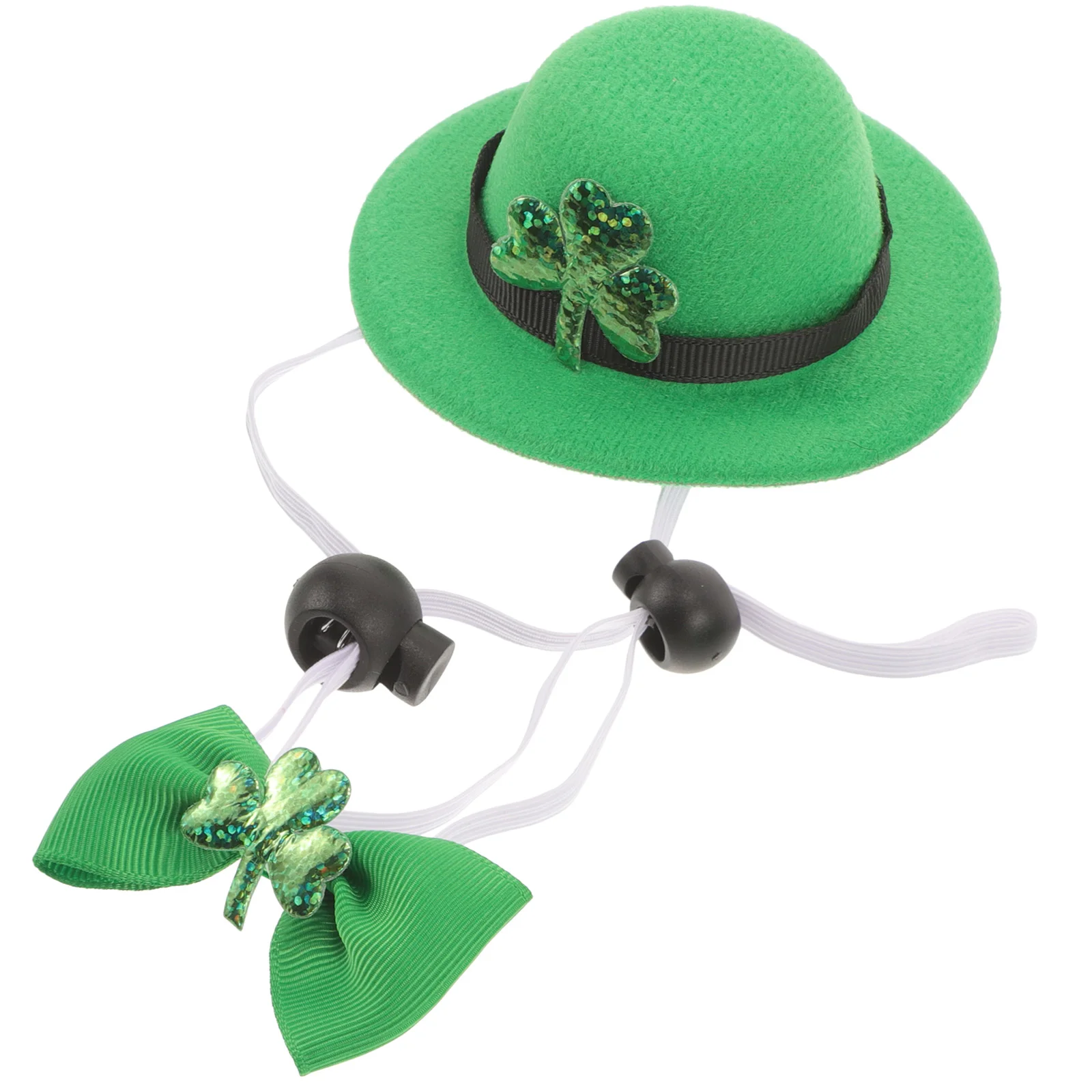 Pet Hat and Tie Set St Patricks Day Outfit Irish Party Dog Top Bow Collar Green Cute Accessories Saint Costume for Dogs