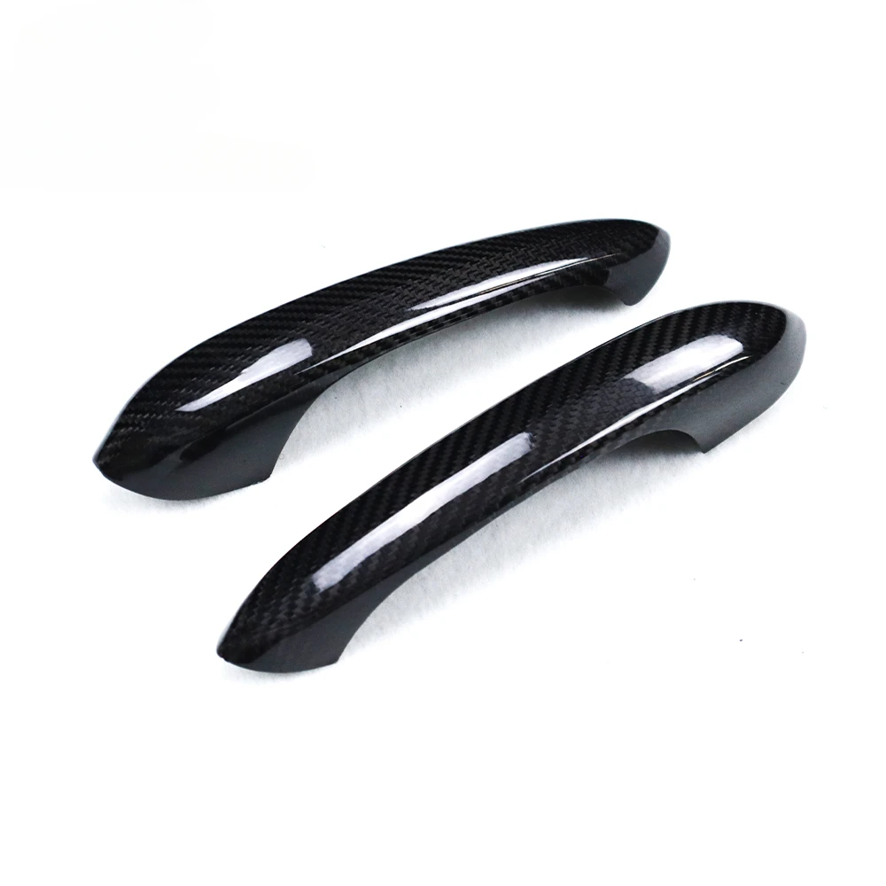 Dry carbon fiber Auto body kits 2pcs Real Carbon Door Handle Cover Trim For Toyota Supra A90 MK5 2019+