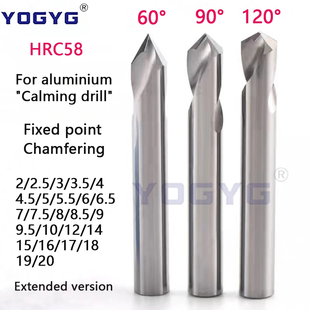 

HRC58 Carbide Spot Drill Bit 60/90/120 Degree 2 2.5 3 3.5-5 6 7 8Chamfering Drilling Tungsten Steel Pilot Drill 2Flutes Aluminum