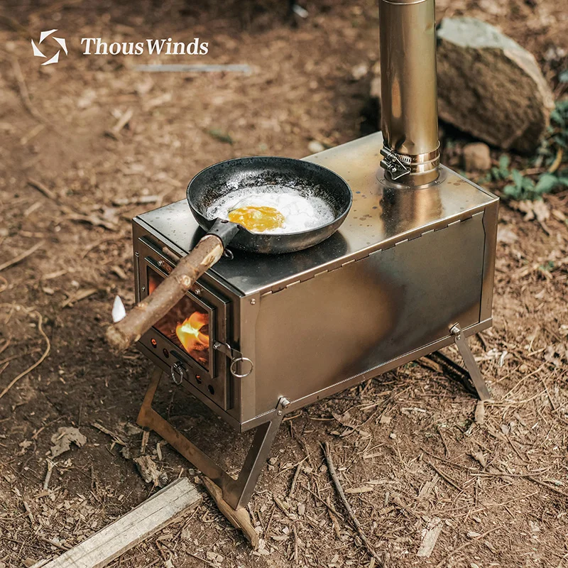 Thous Winds Ultralight Titanium Camping Stove Outdoor Tent Stove Bushcraft Wood Stove Hiking Camping Equipment Supplies TW1020