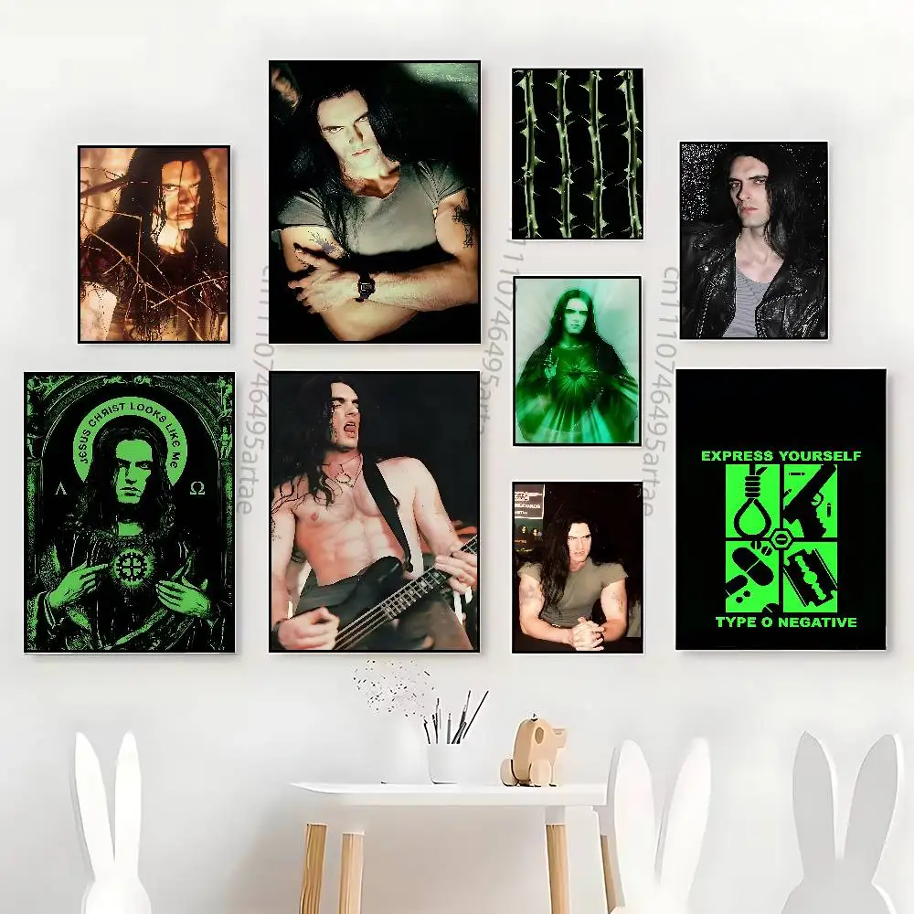 P-Peter Steele T-Type O Classic Wall Art Canvas Print Poster Suitable for Home Living Room Decoration Painting