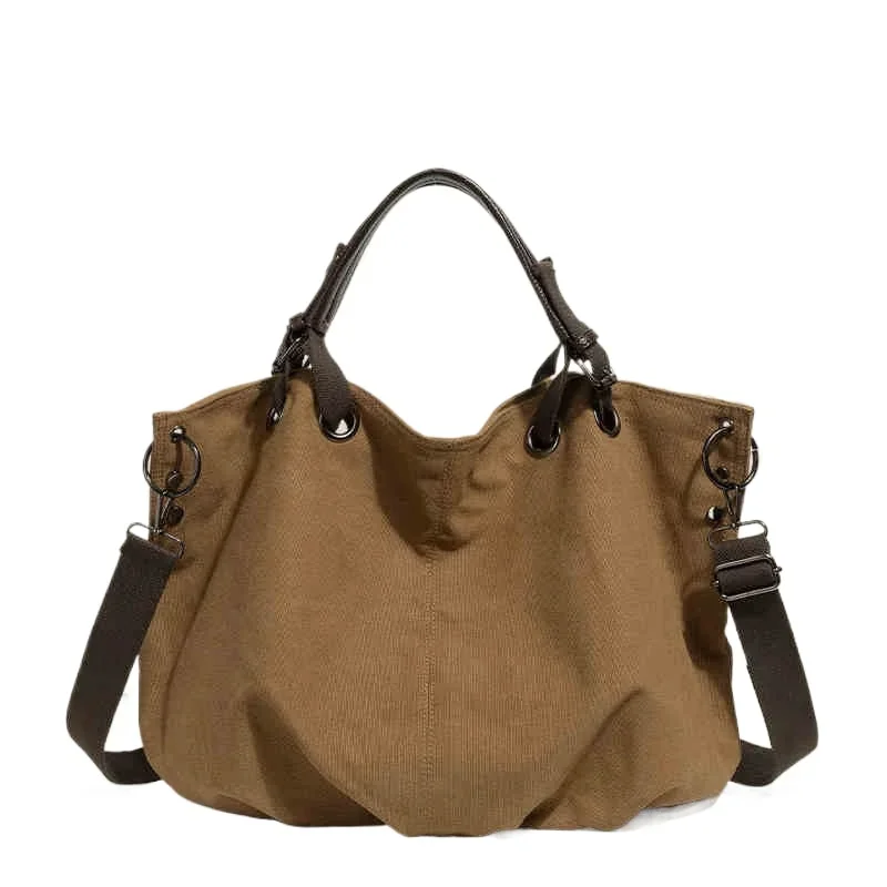 Nova sacola de lona de grande capacidade para mulheres versátil ombro e mão transportar durável e elegante design bolsa tote feminina