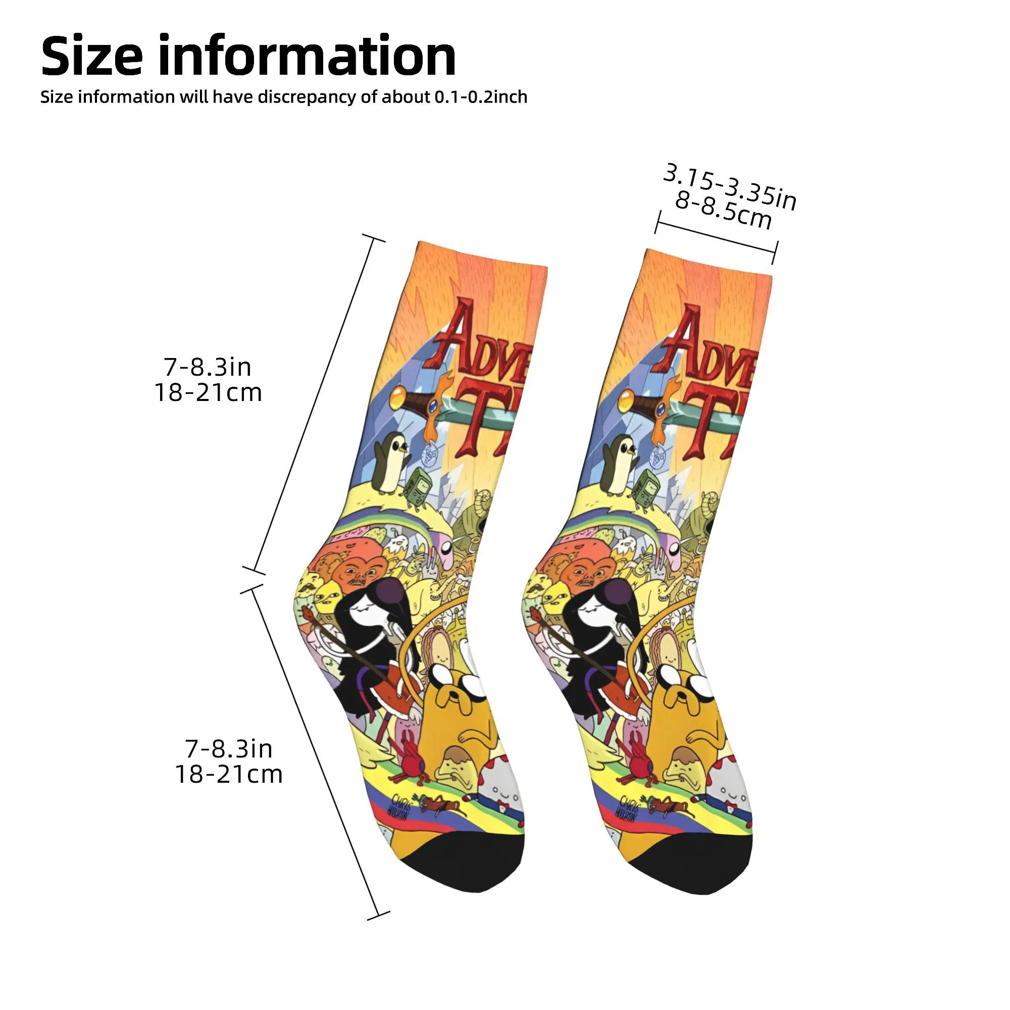 Adventures Times Calcetines de TV de dibujos animados para mujeres y hombres Merch All Seasons Calcetines largos súper suaves que absorben el sudor