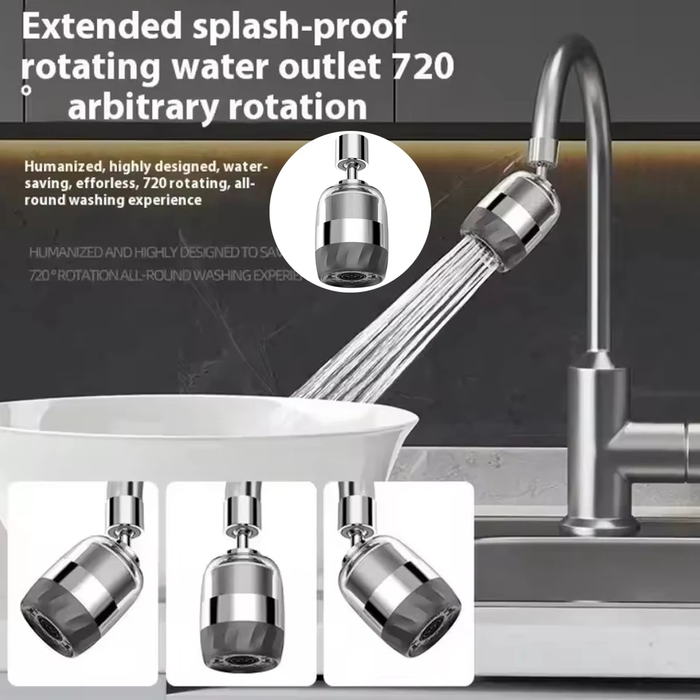 New 3 Modes Kitchen Faucet Aerator Stainless Steel Double-layer Depth Filtration Faucet Extender 360 Rotate Tap Bubbler Nozzle
