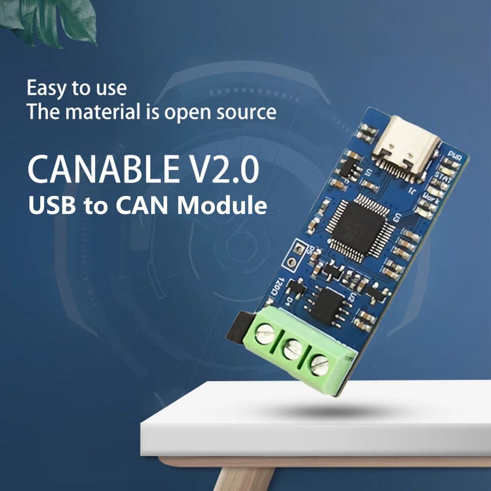 Type-C USB to CAN Module Supports CAN FD CAN Bus Analyzer V2.0 With 3 Color LED High-Performance STM32G4 Series Microcontroller