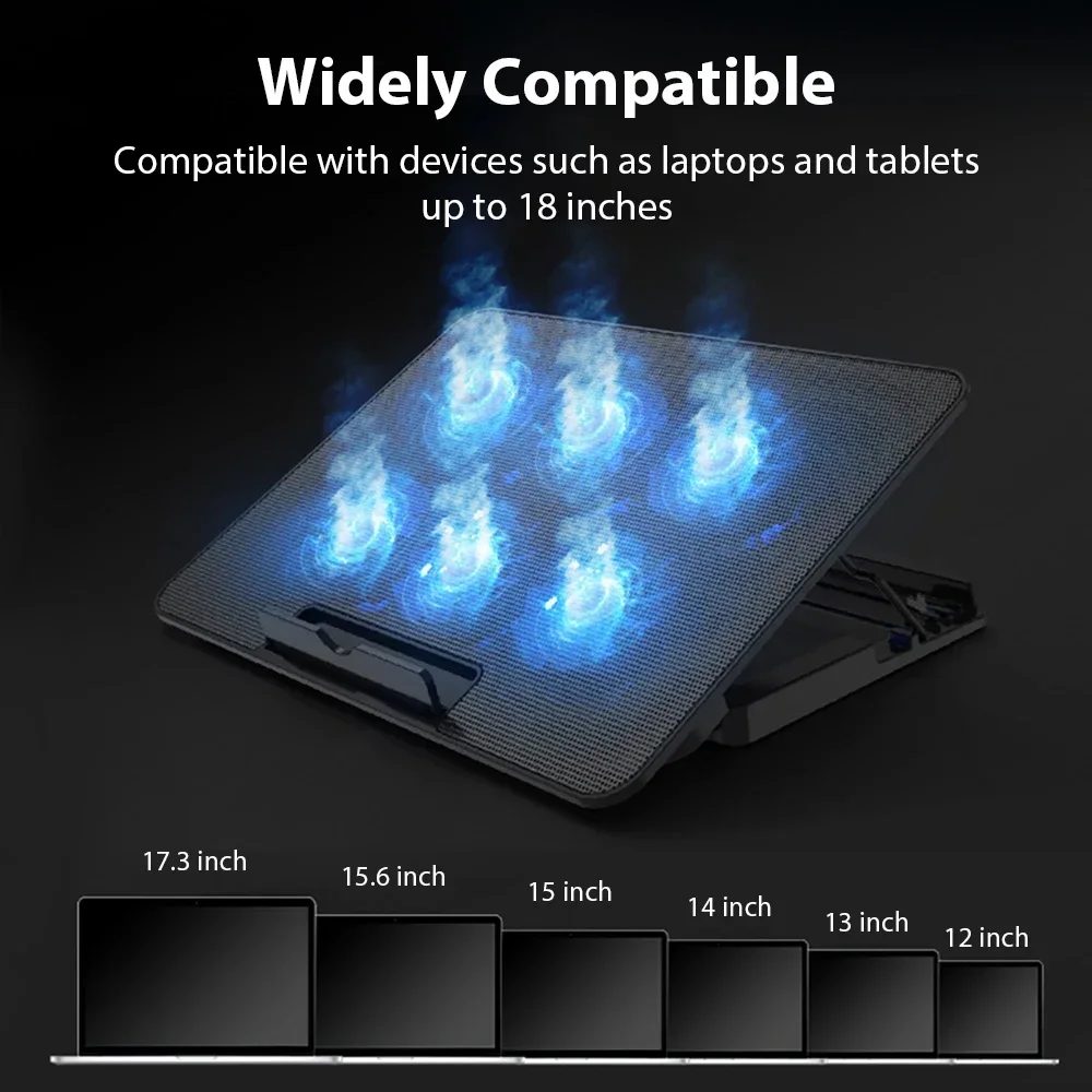 

Laptop Cooling Stand 2 USB Ports For Notebook Compute PC Tablet Cooler Bracket Holder12-18 Inch Adjustable Macbook Accessories