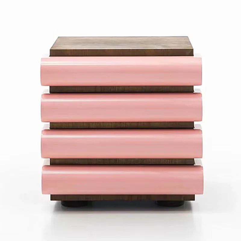 

Modern Bedside Tables Wooden Bedroom Furniture Purple Colored Living Room Cabinets