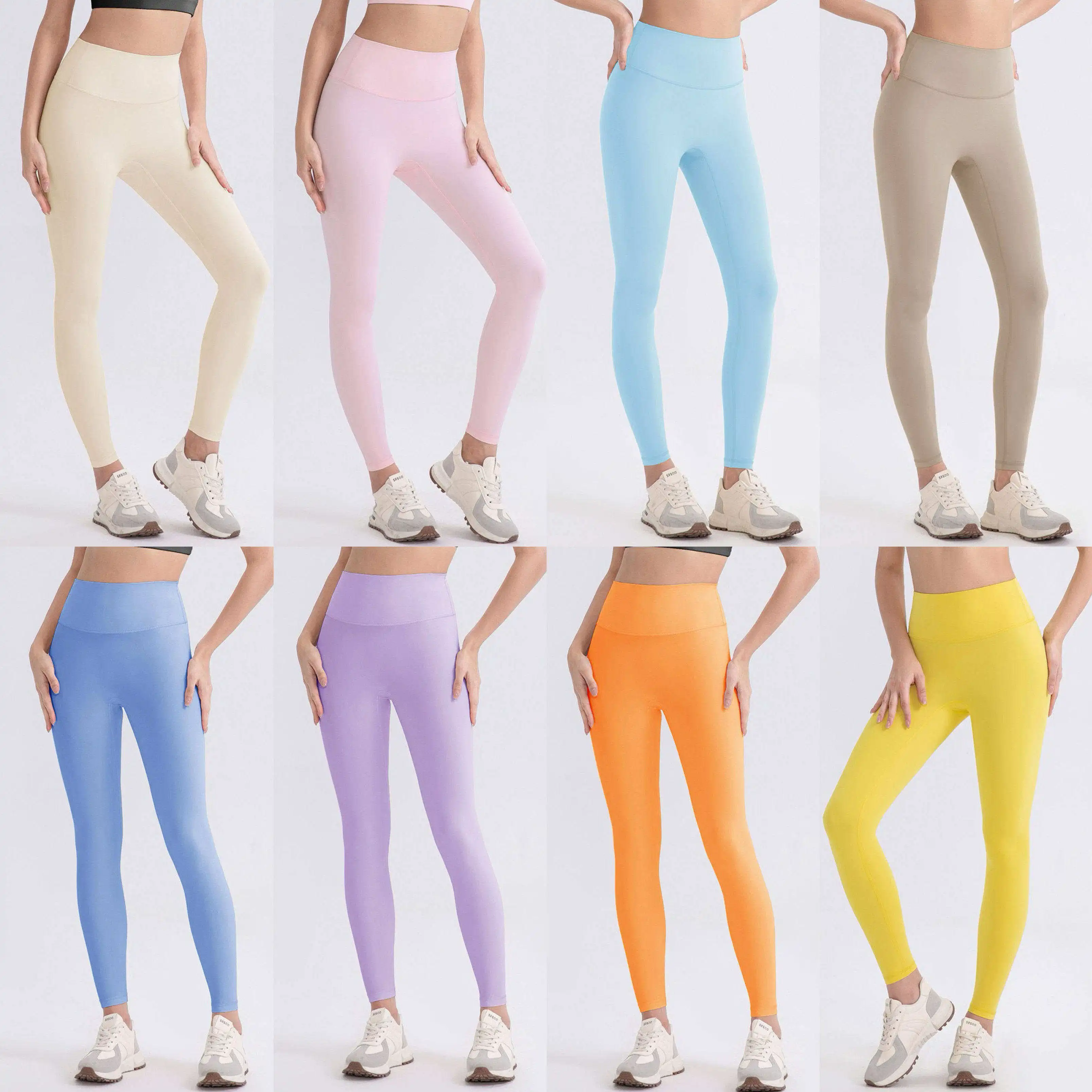 

High-Waist Soft Yoga Pants Women's Fitness Long Trousers Pilates Sports Pants Butt-Lifting Gym Tights Slimming Shaping