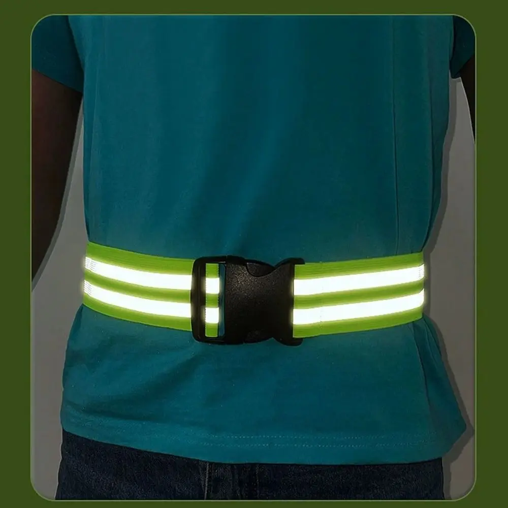 Waist Adjustable Reflective Waistband Belts Elastic 8 Colors Running Cycling Waistband 4*1.5cm High Visible Waistband