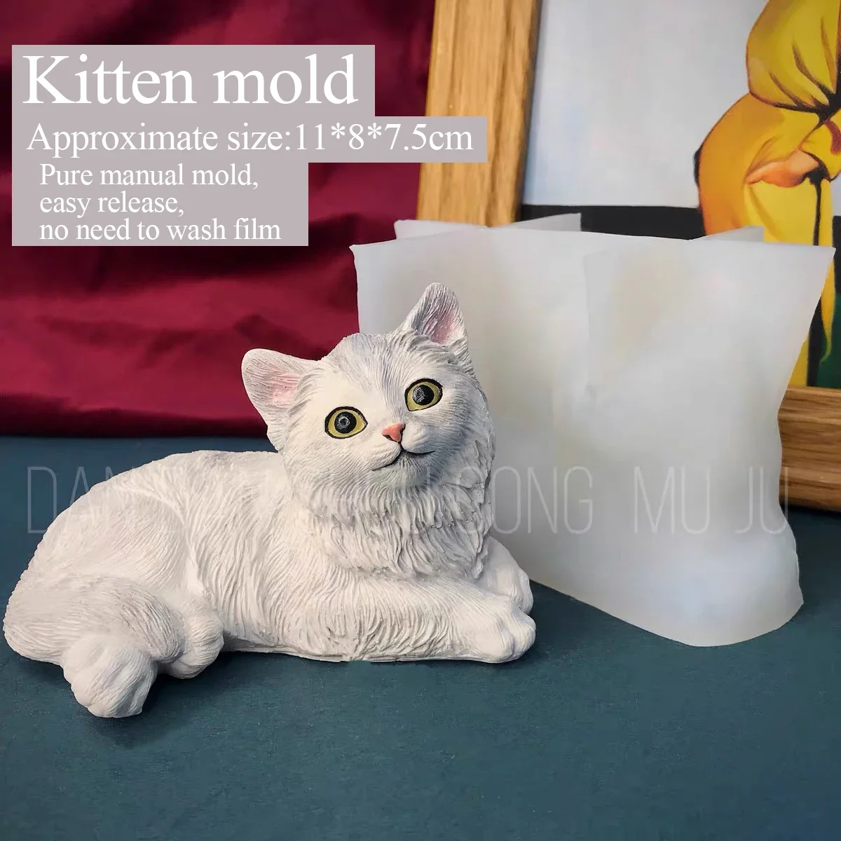 Cat Mold for Aromatherapy Plaster, Handmade DIY, Three-Dimensional Mold, Cute Cat, Manual Silicone, Abrasive