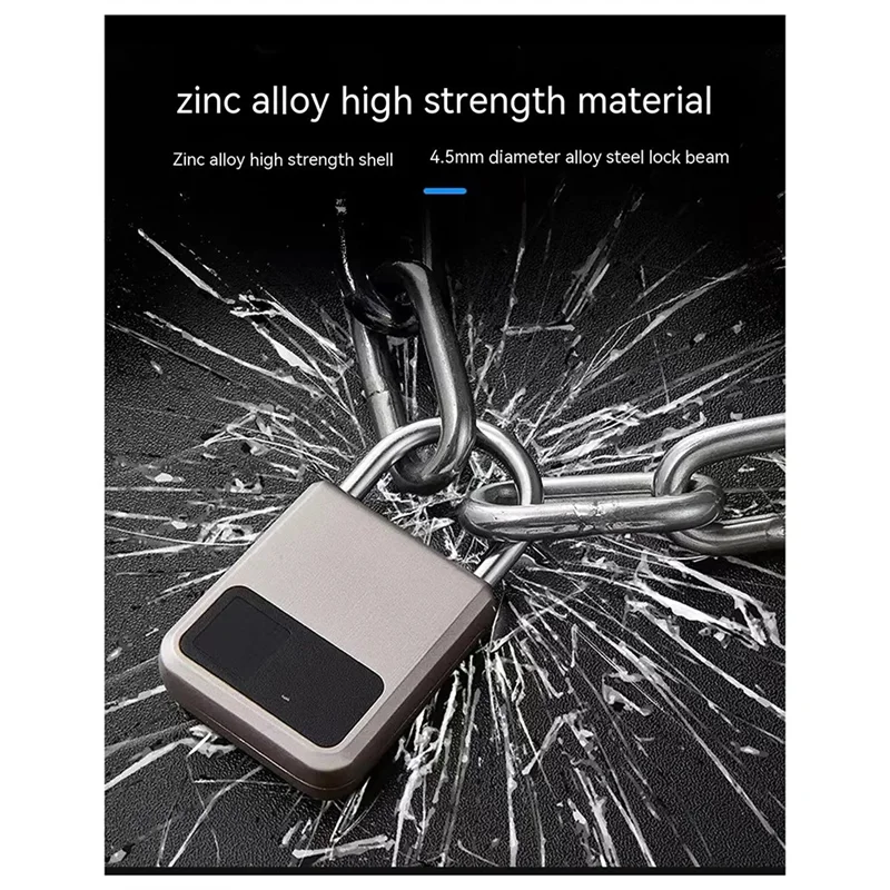 A86G-Smart Portable Fingerprints Tuya APP Pad Lock con supporto chiave USB per emergenza