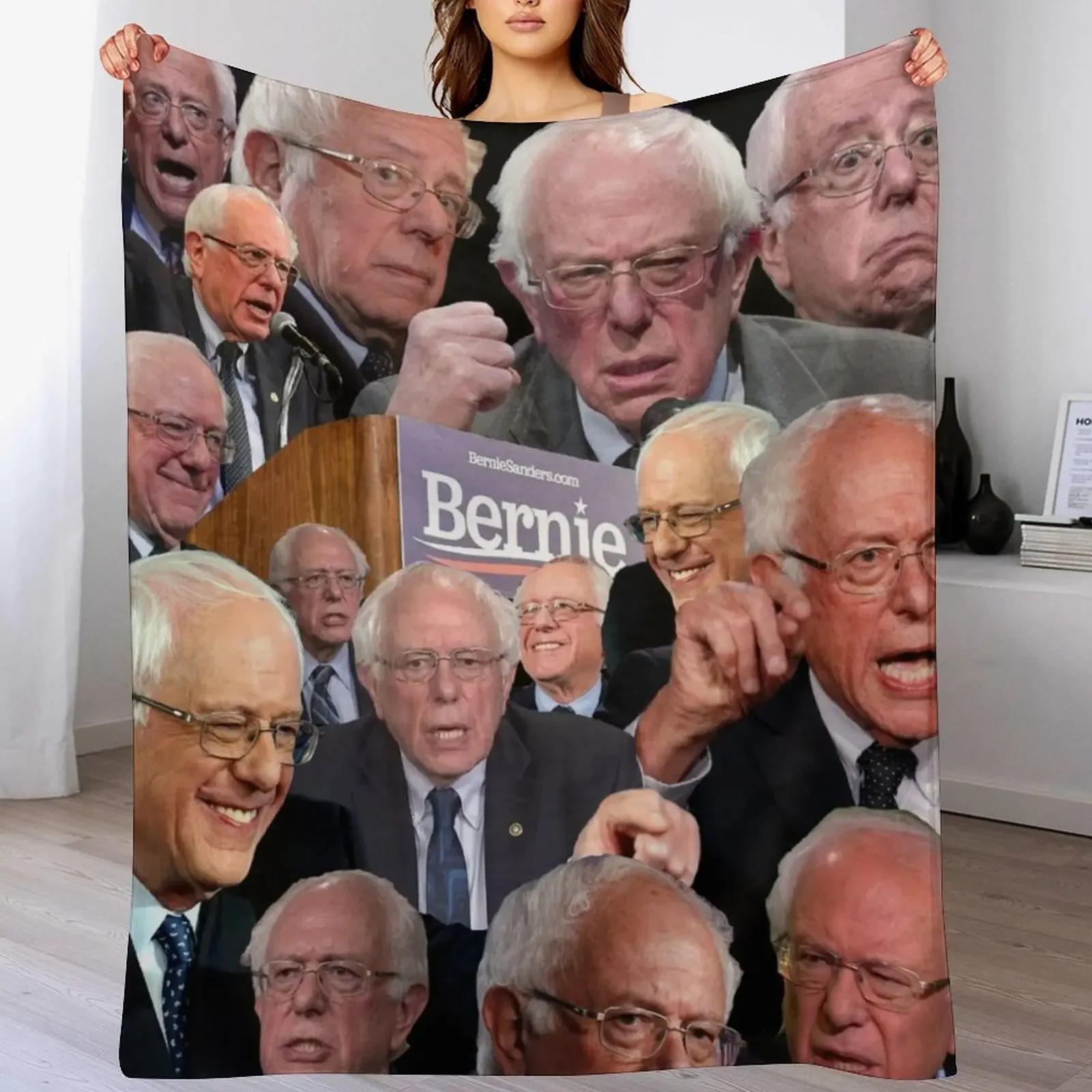 

Bernie Sanders Collage Throw Blanket for sofa Bed Quilt Sofa Throw Blankets