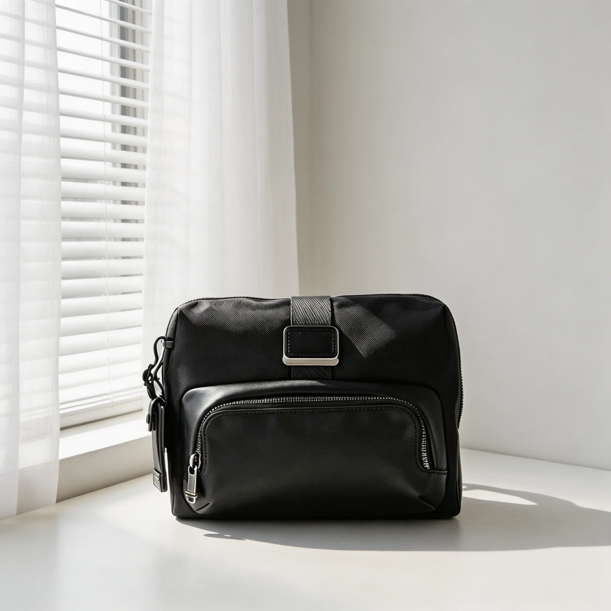 Men’s Abrasion‑Resistant Ballistic Nylon Messenger Bag, Water‑Resistant Crossbody Shoulder Bag for Travel view 2