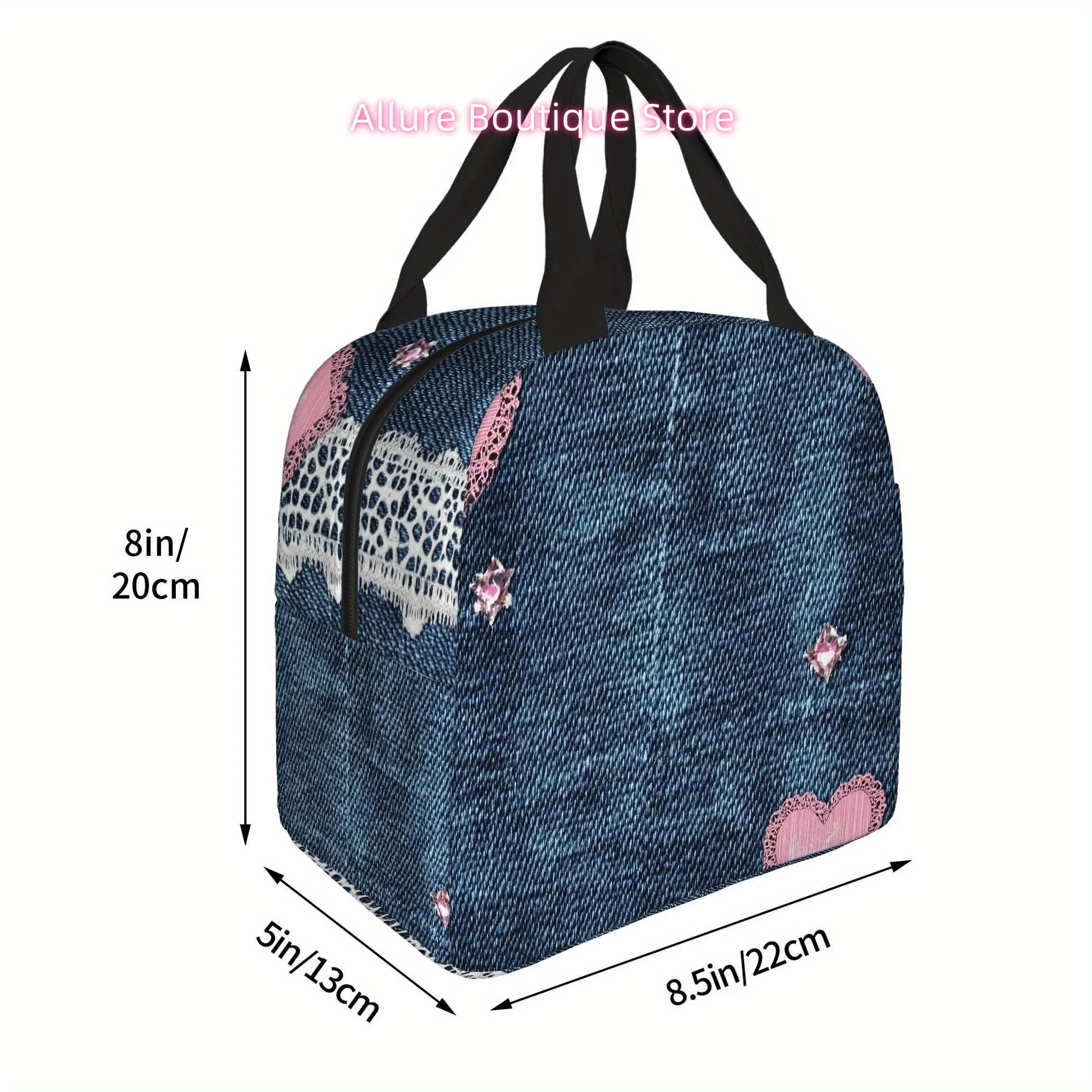 1pc Thermal Insulated Bag - Denim Fabric Thermal Insulation, Non-Food Contact, Portable Thermal Bag for Home, Office, Restaurant