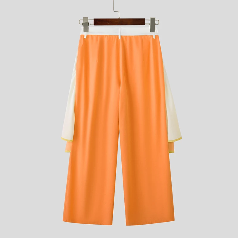 กางเกงขายาวผู้ชาย INCERUN ลายมัดย้อม กระดุมผูกเอว ทรงจ็อกเกอร์ แต่งระบายไล่เฉดสี สไตล์ลำลอง สตรีทแวร์ ทรงหลวม แฟชั่นปี 2025 กางเกงขายาวผู้ชาย ไซส์ S-5XL