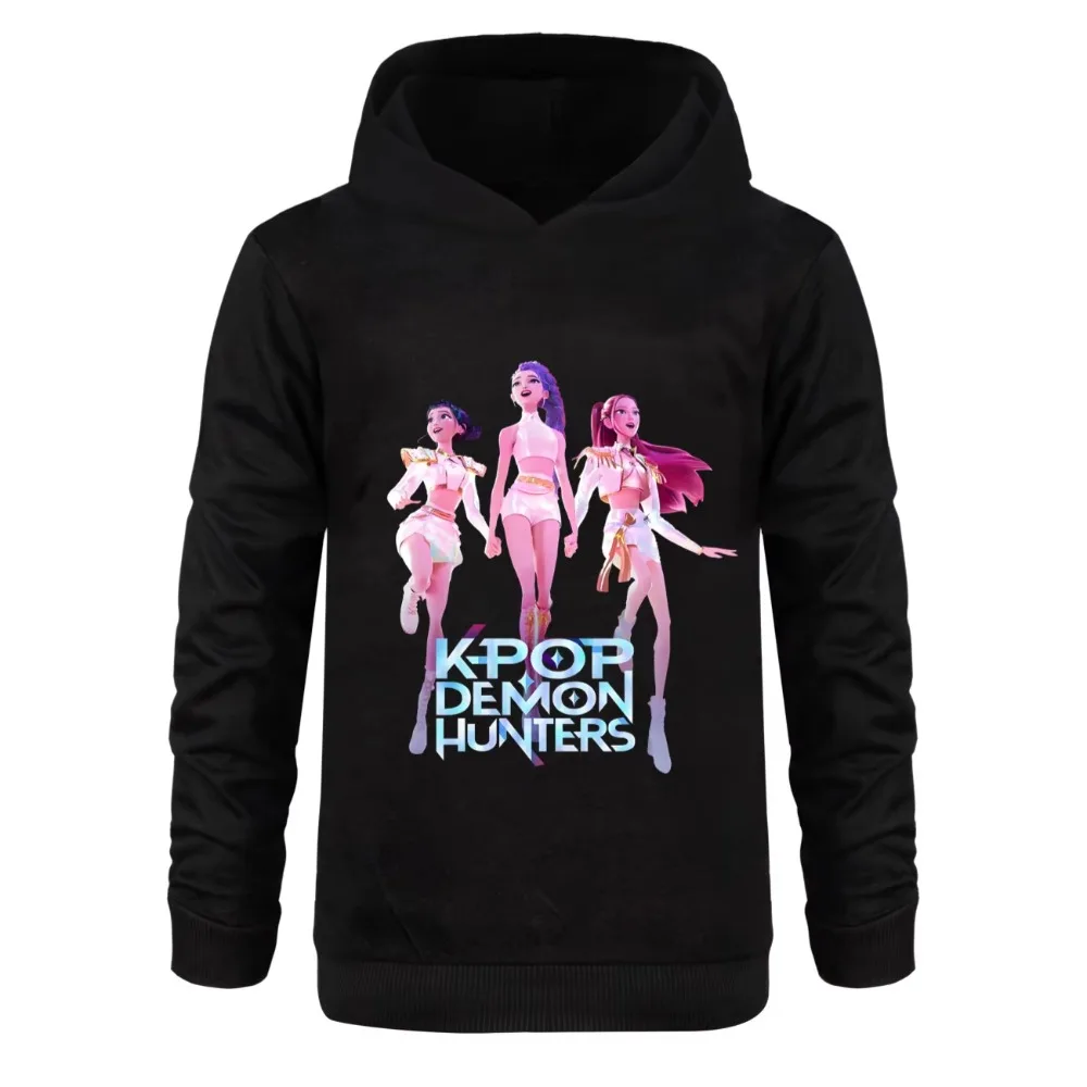 KPop شيطان الصيادين Huntrix هوديي مقنعين البلوز البلوز هوديس الرجال ملابس خارجية الموضة مريحة الجلد ودية الرجال