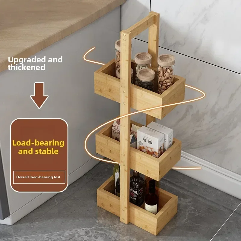Internet Celebrity Desktop Multi-layer Shelves Kitchen Storage Shelves Display Racks Non-solid Wood Crevice Racks, Side Cabinets