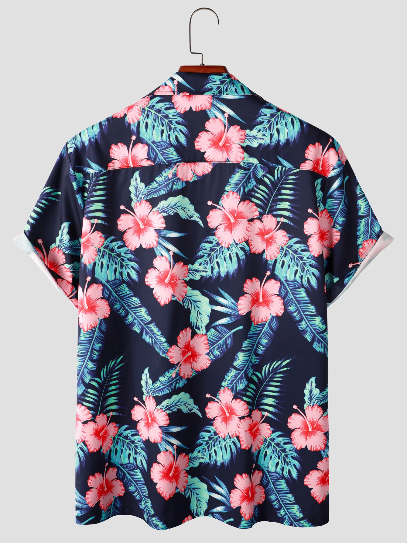 Mens Hawaiian Shirt Retro Flower Printed Fashion Street Short Sleeve Plus Size Men Beach Floral Shirts for summer