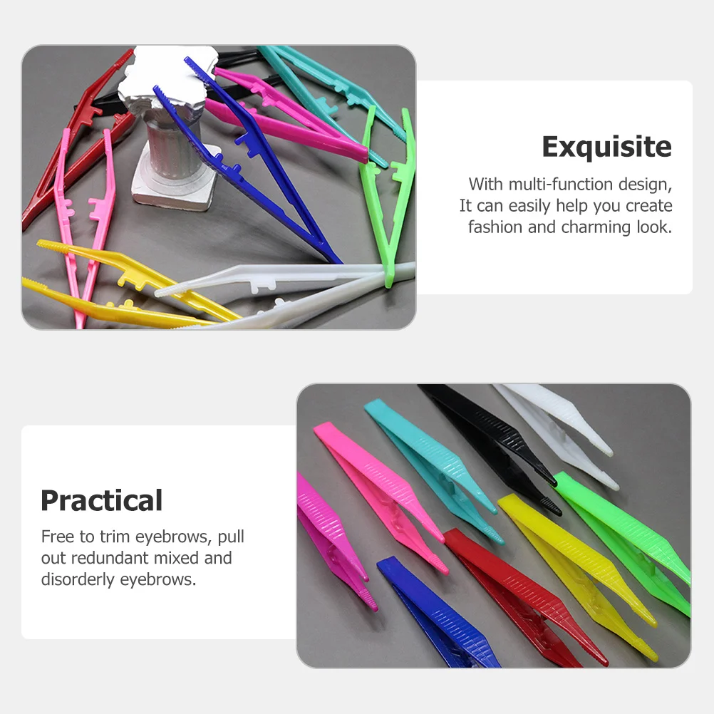 แหนบถอนขนคิ้วพลาสติกแบบใช้แล้วทิ้ง 30 ชิ้น ชุดอุปกรณ์ถอนขนคิ้ว เครื่องมือแต่งหน้า อุปกรณ์แต่งหน้า แหนบแต่งหน้า