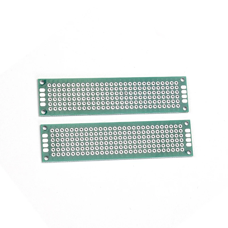 2 Stück 2,54 mm Rastermaß Doppelseitige Universalplatine 2x8 cm Größe Elektronische Komponenten-Leiterplatte Perforierte Platine – Detail 3