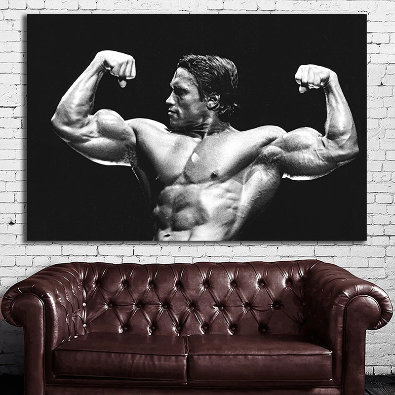 Gym Exercise Fitness Weight Lifting Body Builder Motivation Poster and Prints Wall Art Canvas Painting for Gym Home Room Decor