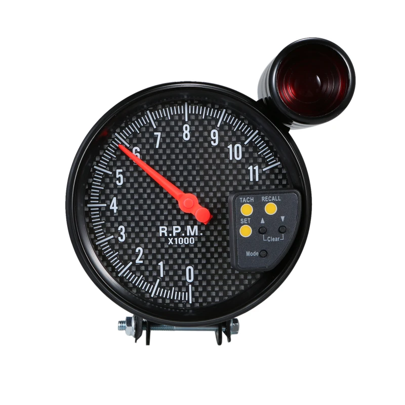 5 Inch Diameter Tachometer Carbon Fiber Face 7 Colors Optional With LED Pointer Tachometer Gauge with LED Background Light