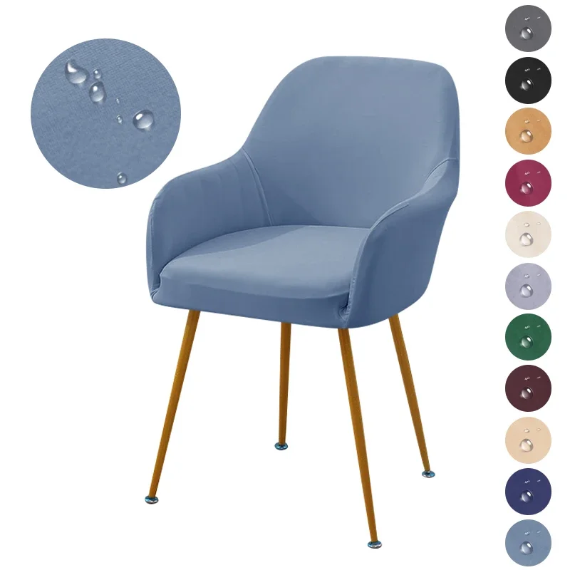 발수 높은 팔 의자 커버 탄성 식사 공간 의자 커버 솔리드 컬러 스트레치 시트 보호대 웨딩 호텔 홈