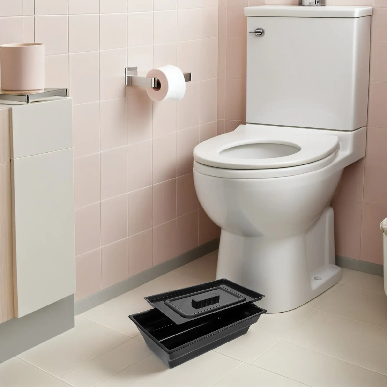 Portable Elderly Commode Seat Cushion Secure Wheelchair Connection Ergonomic Bedside Commode Toilet Pan for Daily Care Recovery