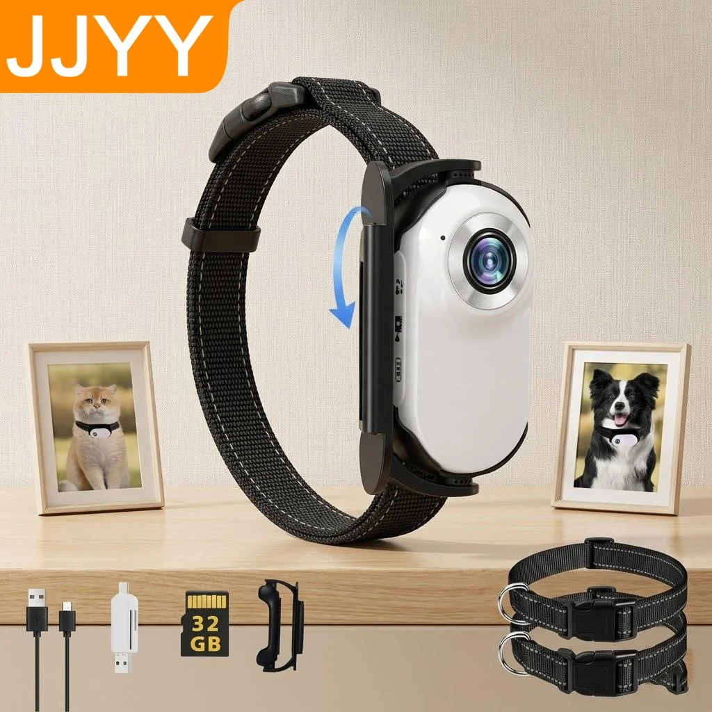 

1080P HD Wireless Pet Camera Collar Mini Body Cam Action Video Recorder for Dogs Cats Indoor Outdoor