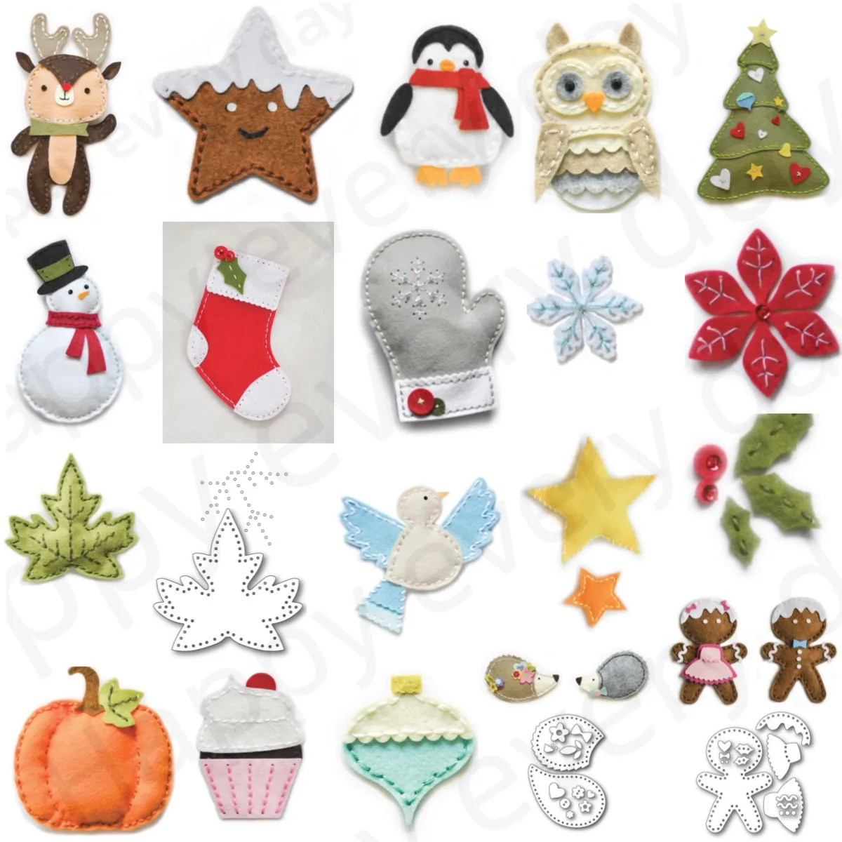 New Christmas Plush Die Reindeer Snowman Gingerbread Metal Cutting Dies for DIY Decorating Scrapbook Paper Card Embossing Craft