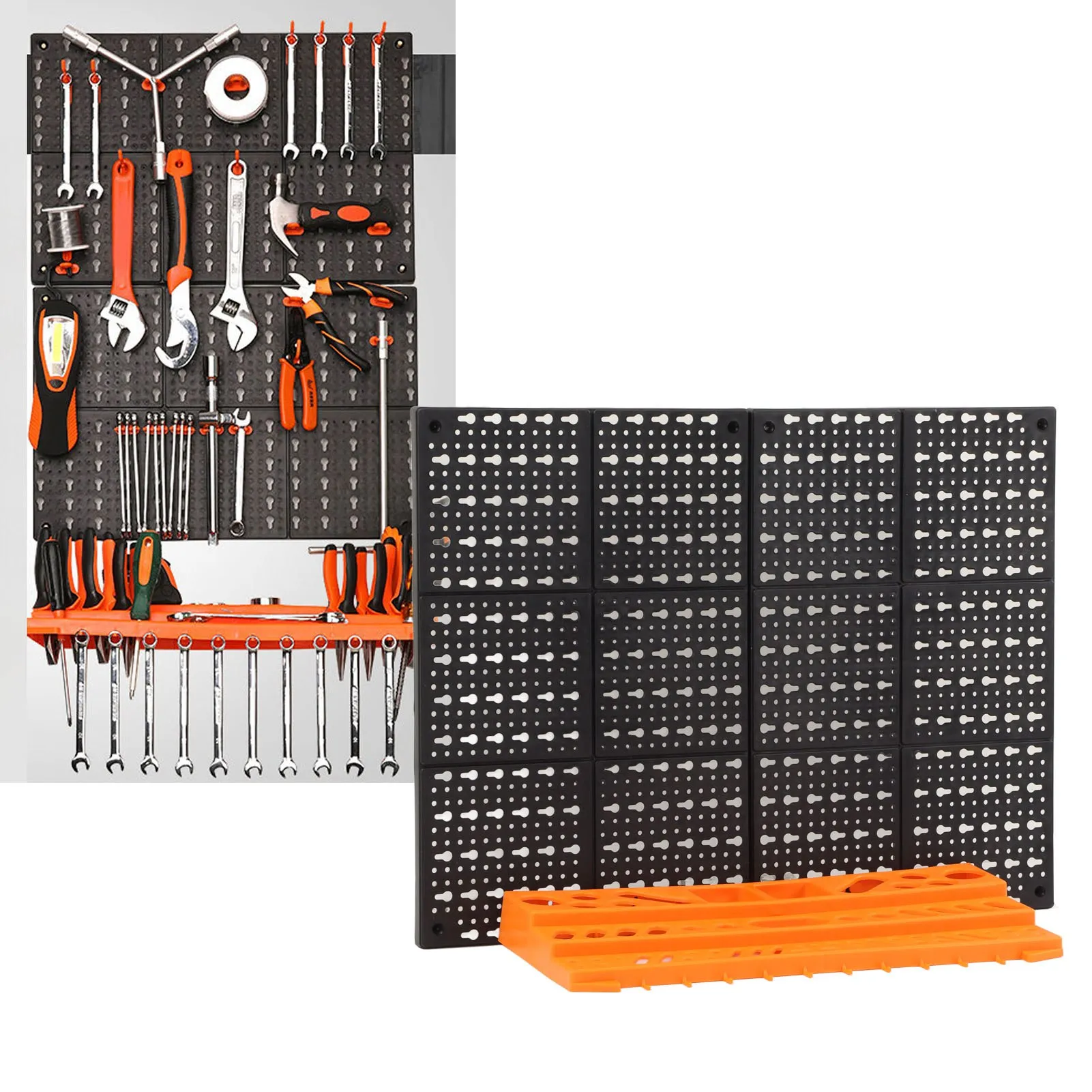 Wall Mounted Pegboard ABS Multifunctional 15KG Bearing Capacity Tool Organizer System for Parts Wall Mounted Tool Rack