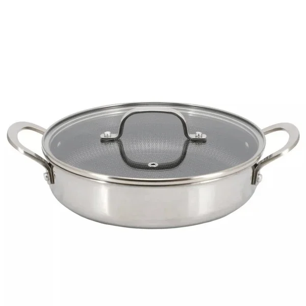 

10-Inch 3-Ply StainlSteel Nonstick Deep Fry Pan with Lid