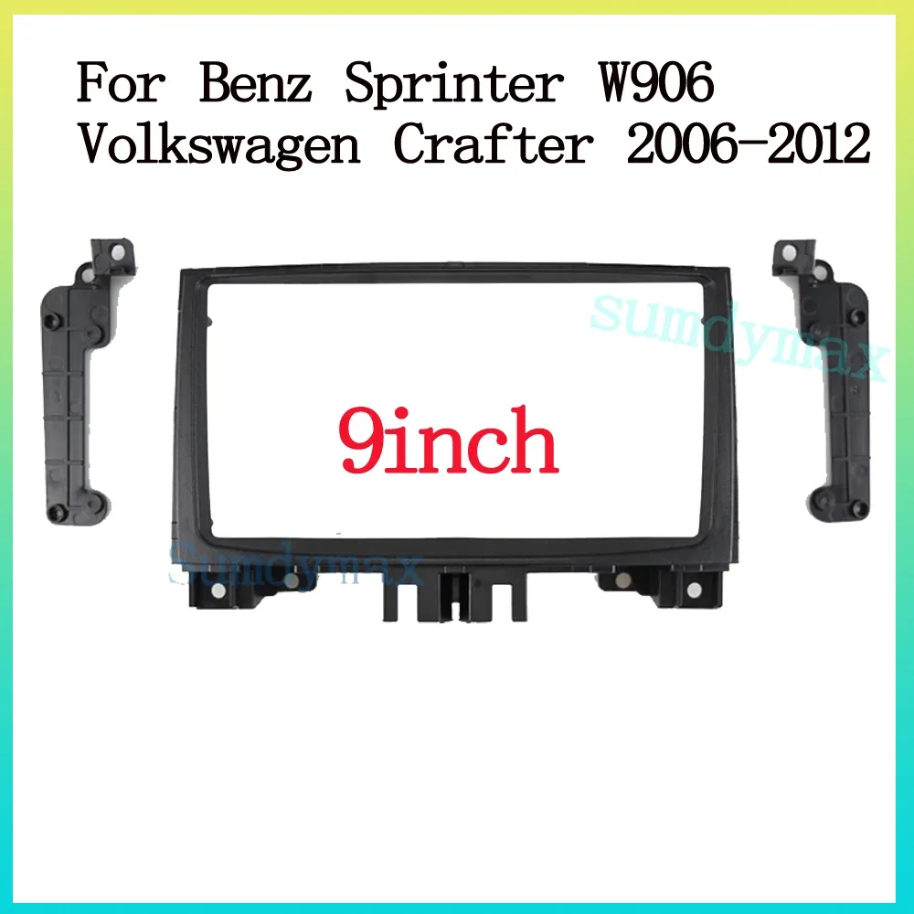 9 inch 2 Din Car Radio Fascia Frame For Benz Sprinter Volkswagen VW Crafter 2006-2012 Android Radio Audio Dash Fitting Panel Kit