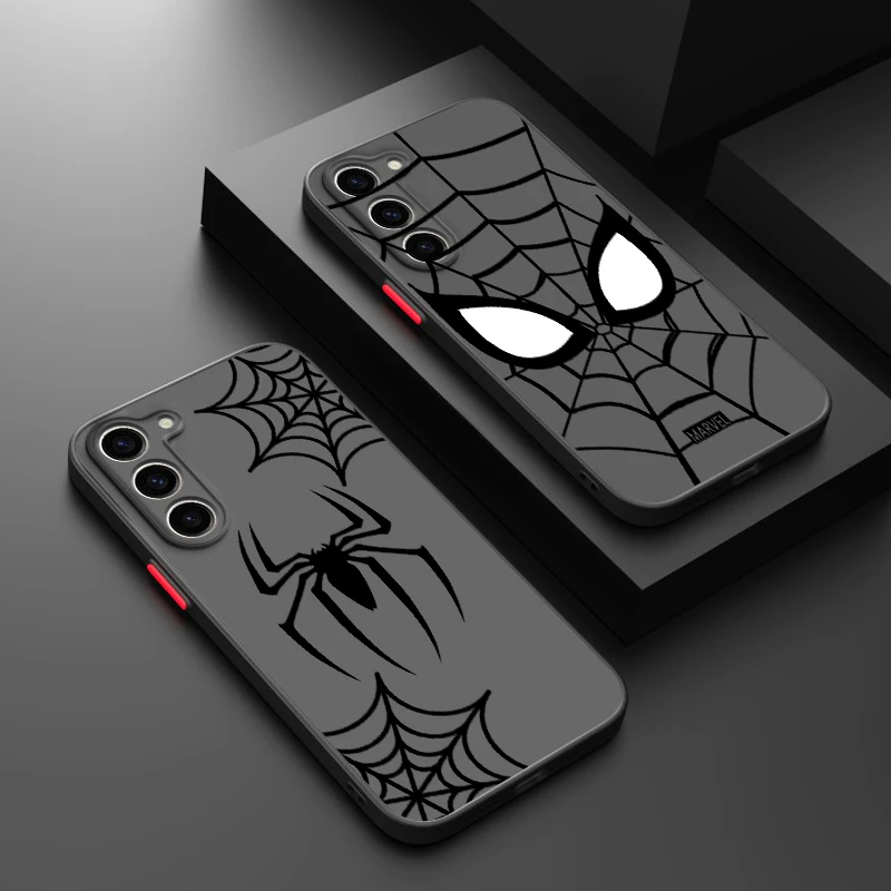 Cool Marvel Spiderman For Samsung Galaxy A91 A81 A71 A53 A52 A33 A14 A13 A12 5G Frosted Translucent phone Case