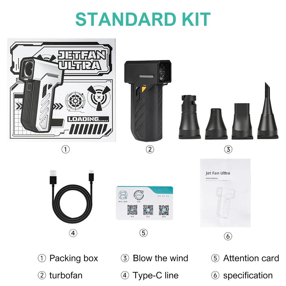 

116000 RPM Electric Air Duster Brushless Electric Turbo Blowers Tubro Jet Fan 15W Quick Charging Car Water Blower LED Lighting