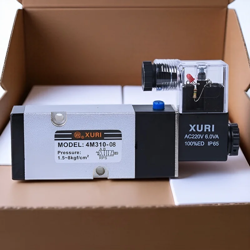 Тип Airtac Двухпозиционный пятипортовый электромагнитный клапан для поверхностного монтажа4M310-08Пневматический направляющий клапанDC24V/AC220v