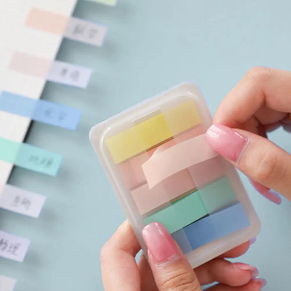 

6Sets Colorful Index Tabs Sticky Page Markers Portable Reading Strips Adhesive Book Tabs Notes Stickers Highlight Reading