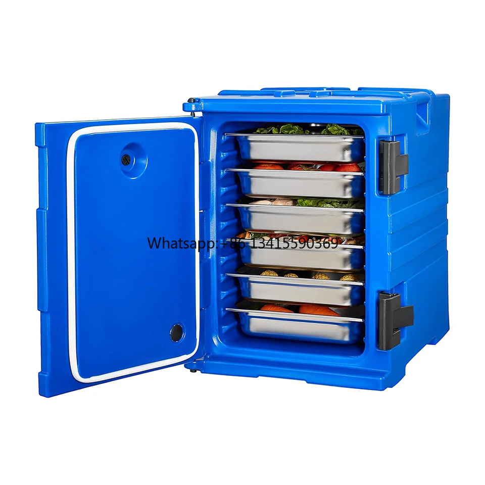 

BWX90S Commercial Insulated Food Pan Carrier LLDPE Food Box Carrier 95 Qt Front Loading Food Warmer with Handles for Restaurant