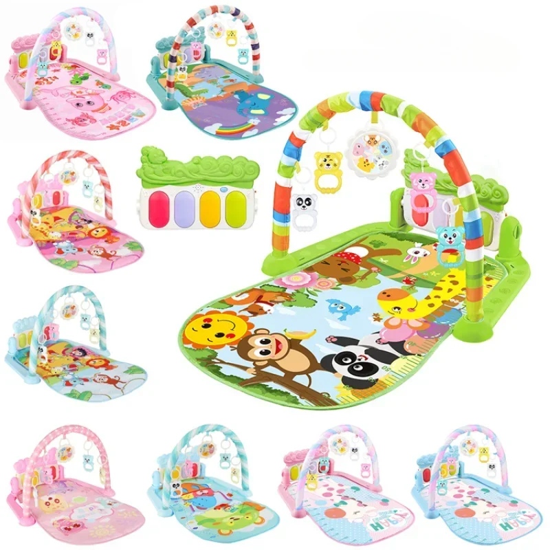 Baby Music Rack Play Mat Puzzle Carpet with Piano Keyboard Infant Playmat Gym Crawling Activity Rug Toys for 0-12 Months Gifts